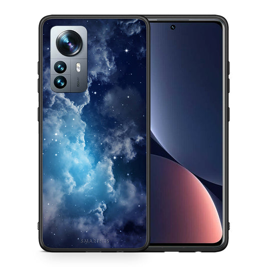 Θήκη Xiaomi 12 Pro Blue Sky Galaxy από τη Smartfits με σχέδιο στο πίσω μέρος και μαύρο περίβλημα | Xiaomi 12 Pro Blue Sky Galaxy case with colorful back and black bezels