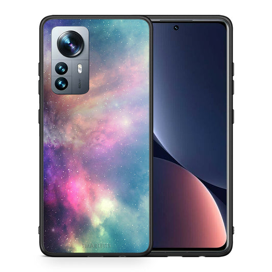 Θήκη Xiaomi 12 Pro Rainbow Galaxy από τη Smartfits με σχέδιο στο πίσω μέρος και μαύρο περίβλημα | Xiaomi 12 Pro Rainbow Galaxy case with colorful back and black bezels