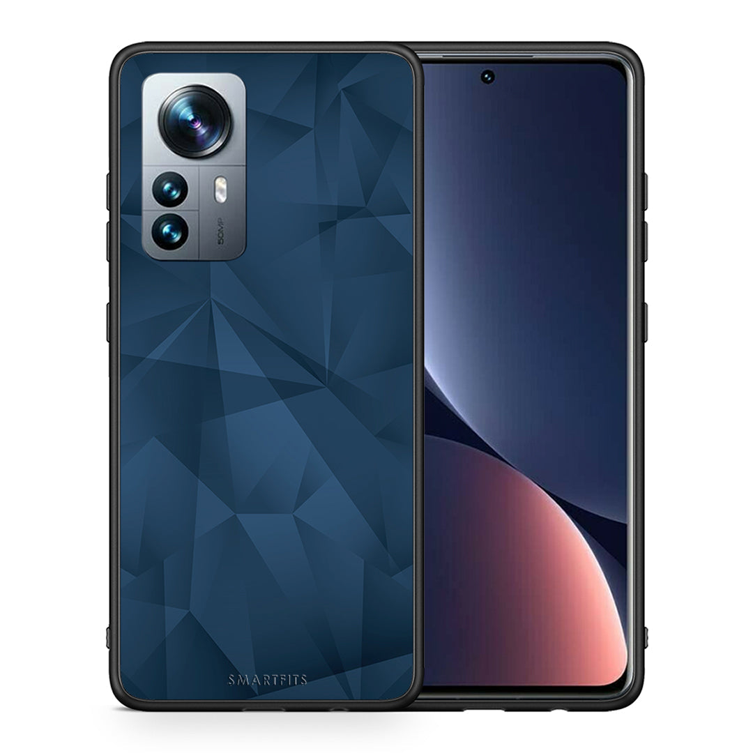 Θήκη Xiaomi 12 Pro Blue Abstract Geometric από τη Smartfits με σχέδιο στο πίσω μέρος και μαύρο περίβλημα | Xiaomi 12 Pro Blue Abstract Geometric case with colorful back and black bezels