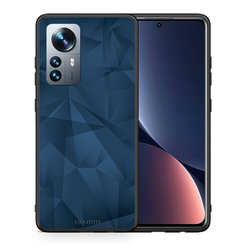 Θήκη Xiaomi 12 Pro Blue Abstract Geometric από τη Smartfits με σχέδιο στο πίσω μέρος και μαύρο περίβλημα | Xiaomi 12 Pro Blue Abstract Geometric case with colorful back and black bezels