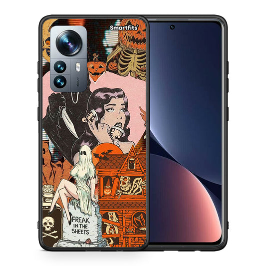 Θήκη Xiaomi 12 Pro Halloween Collage από τη Smartfits με σχέδιο στο πίσω μέρος και μαύρο περίβλημα | Xiaomi 12 Pro Halloween Collage case with colorful back and black bezels