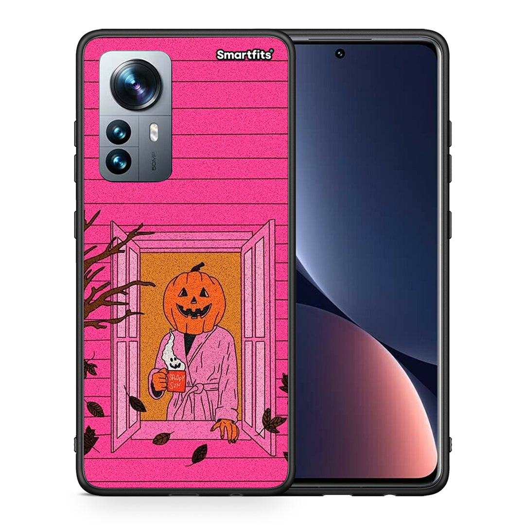 Θήκη Xiaomi 12 Pro Halloween Pumpkin Lady από τη Smartfits με σχέδιο στο πίσω μέρος και μαύρο περίβλημα | Xiaomi 12 Pro Halloween Pumpkin Lady case with colorful back and black bezels
