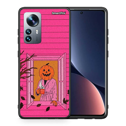 Θήκη Xiaomi 12 Pro Halloween Pumpkin Lady από τη Smartfits με σχέδιο στο πίσω μέρος και μαύρο περίβλημα | Xiaomi 12 Pro Halloween Pumpkin Lady case with colorful back and black bezels