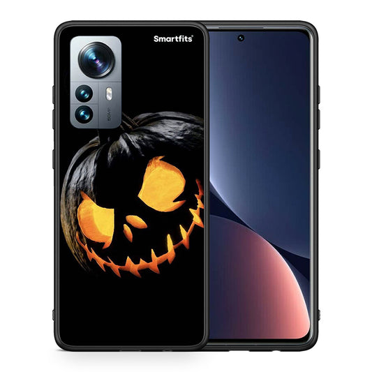 Θήκη Xiaomi 12 Pro Halloween Scary Pumpkin από τη Smartfits με σχέδιο στο πίσω μέρος και μαύρο περίβλημα | Xiaomi 12 Pro Halloween Scary Pumpkin case with colorful back and black bezels