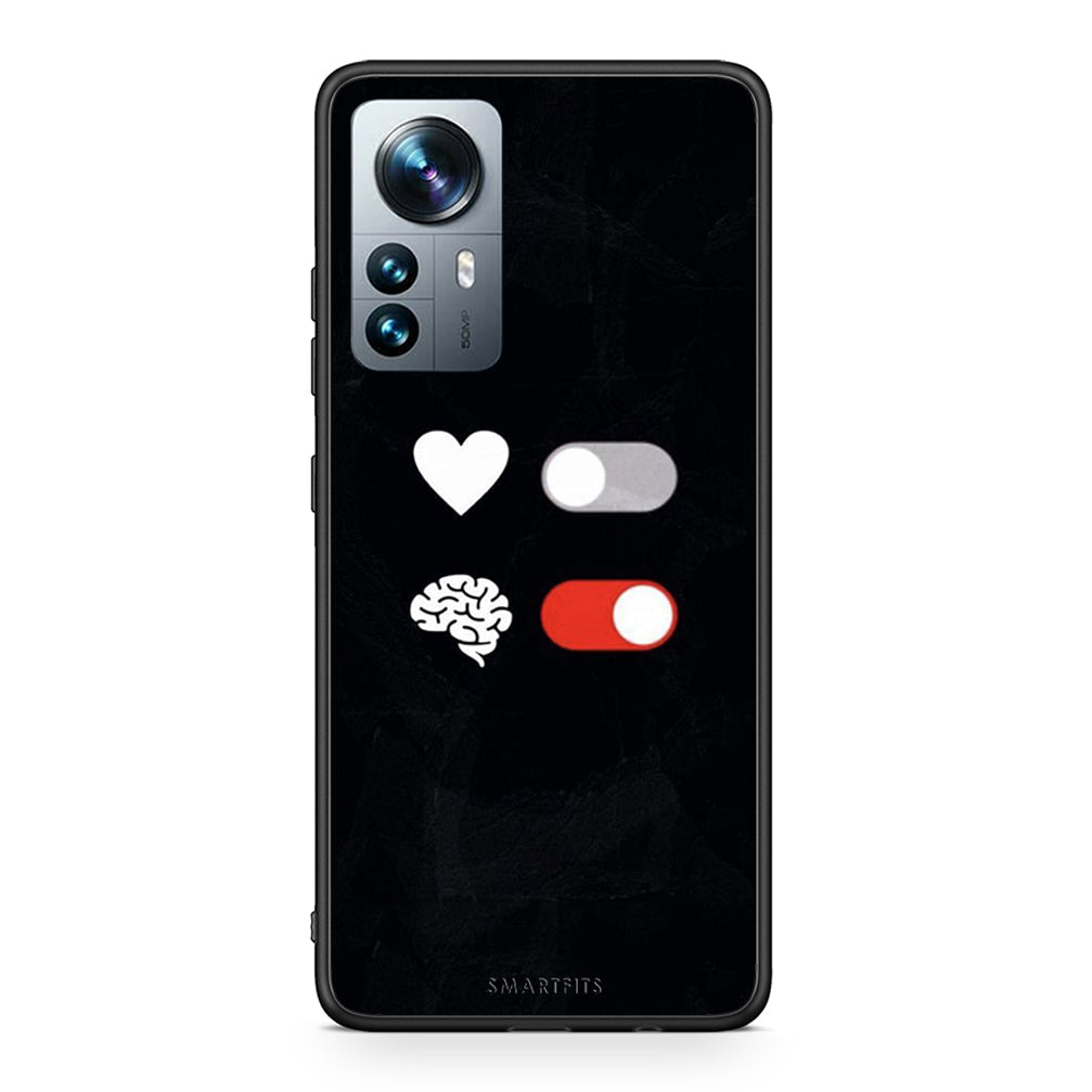 Xiaomi 12 Pro Heart Vs Brain Θήκη Αγίου Βαλεντίνου από τη Smartfits με σχέδιο στο πίσω μέρος και μαύρο περίβλημα | Smartphone case with colorful back and black bezels by Smartfits