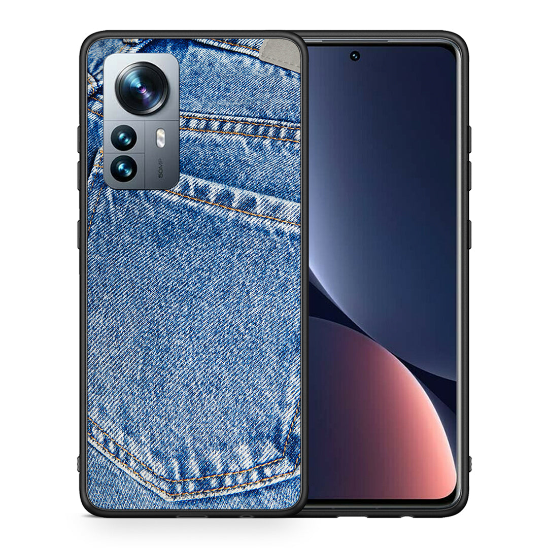 Θήκη Xiaomi 12 Pro Jeans Pocket από τη Smartfits με σχέδιο στο πίσω μέρος και μαύρο περίβλημα | Xiaomi 12 Pro Jeans Pocket case with colorful back and black bezels