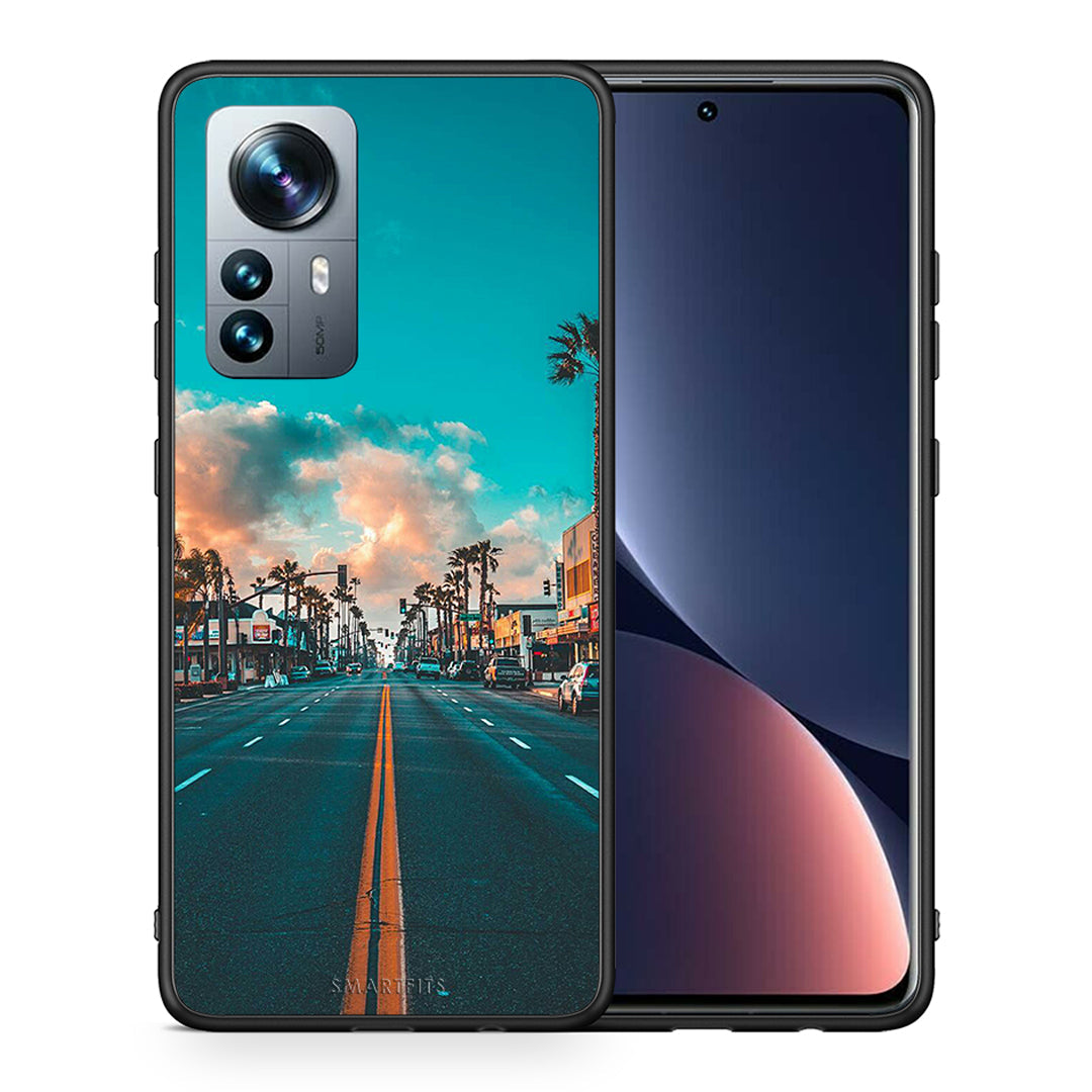 Θήκη Xiaomi 12 Pro City Landscape από τη Smartfits με σχέδιο στο πίσω μέρος και μαύρο περίβλημα | Xiaomi 12 Pro City Landscape case with colorful back and black bezels