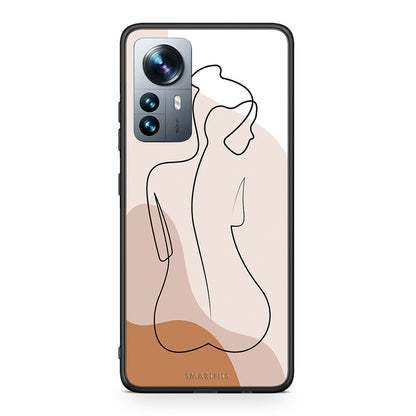 Xiaomi 12 Pro LineArt Woman θήκη από τη Smartfits με σχέδιο στο πίσω μέρος και μαύρο περίβλημα | Smartphone case with colorful back and black bezels by Smartfits