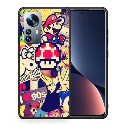 Θήκη Xiaomi 12 Pro Love The 90s από τη Smartfits με σχέδιο στο πίσω μέρος και μαύρο περίβλημα | Xiaomi 12 Pro Love The 90s case with colorful back and black bezels