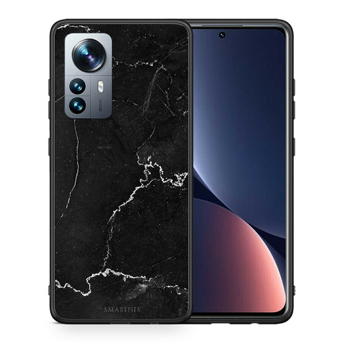 Θήκη Xiaomi 12 Pro Marble Black από τη Smartfits με σχέδιο στο πίσω μέρος και μαύρο περίβλημα | Xiaomi 12 Pro Marble Black case with colorful back and black bezels