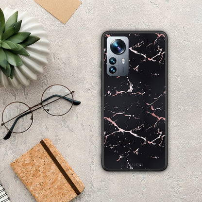 Marble Black Rosegold - Xiaomi 12 Pro θήκη