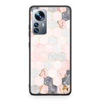 Thumbnail for 4 - Xiaomi 12 Pro Hexagon Pink Marble case, cover, bumper