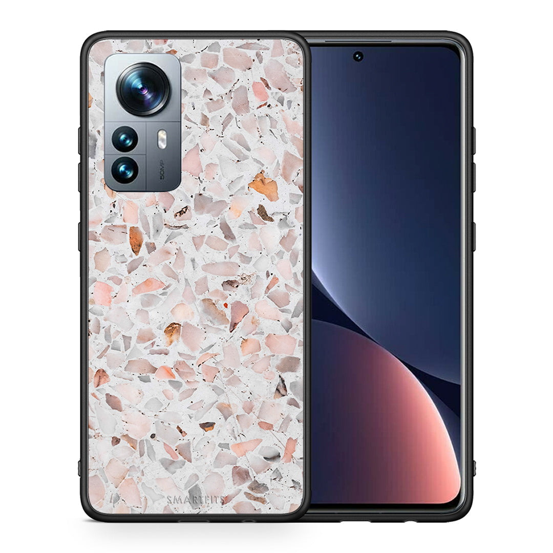 Θήκη Xiaomi 12 Pro Marble Terrazzo από τη Smartfits με σχέδιο στο πίσω μέρος και μαύρο περίβλημα | Xiaomi 12 Pro Marble Terrazzo case with colorful back and black bezels