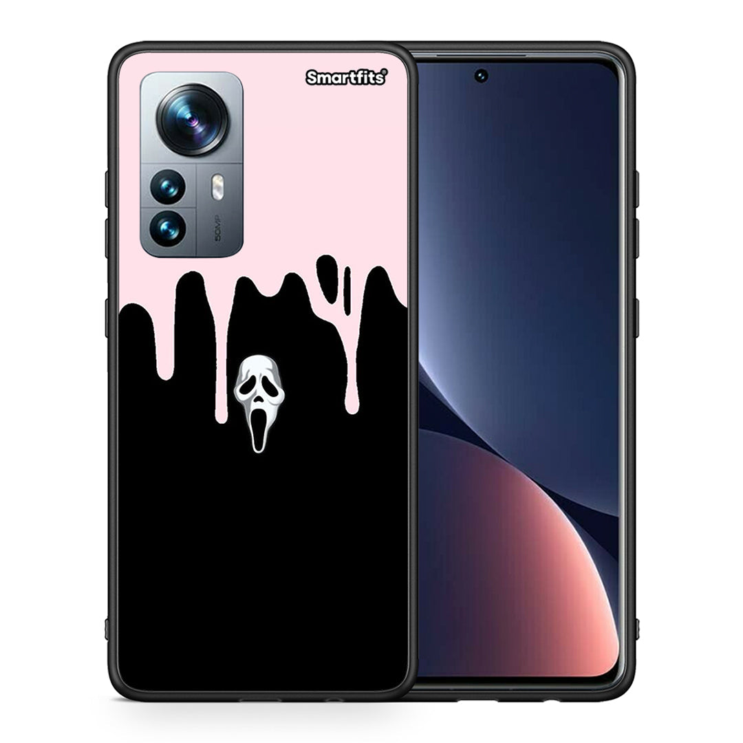 Θήκη Xiaomi 12 Pro Melting Halloween Mask από τη Smartfits με σχέδιο στο πίσω μέρος και μαύρο περίβλημα | Xiaomi 12 Pro Melting Halloween Mask case with colorful back and black bezels
