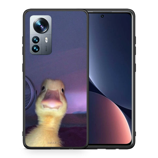 Θήκη Xiaomi 12 Pro Meme Duck από τη Smartfits με σχέδιο στο πίσω μέρος και μαύρο περίβλημα | Xiaomi 12 Pro Meme Duck case with colorful back and black bezels
