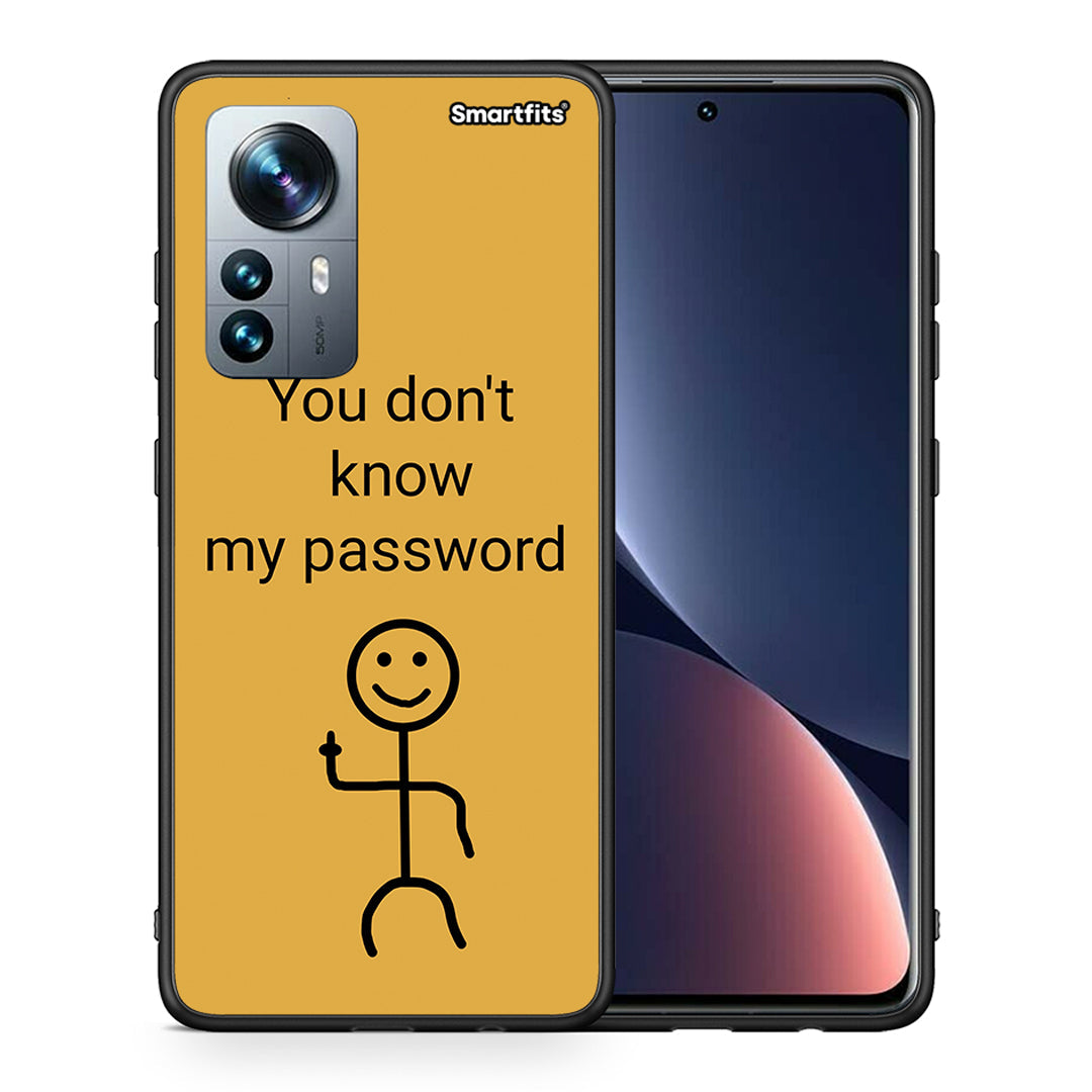 Θήκη Xiaomi 12 Pro My Password από τη Smartfits με σχέδιο στο πίσω μέρος και μαύρο περίβλημα | Xiaomi 12 Pro My Password case with colorful back and black bezels