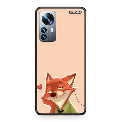 Xiaomi 12 Pro Nick Wilde And Judy Hopps Love 1 θήκη από τη Smartfits με σχέδιο στο πίσω μέρος και μαύρο περίβλημα | Smartphone case with colorful back and black bezels by Smartfits
