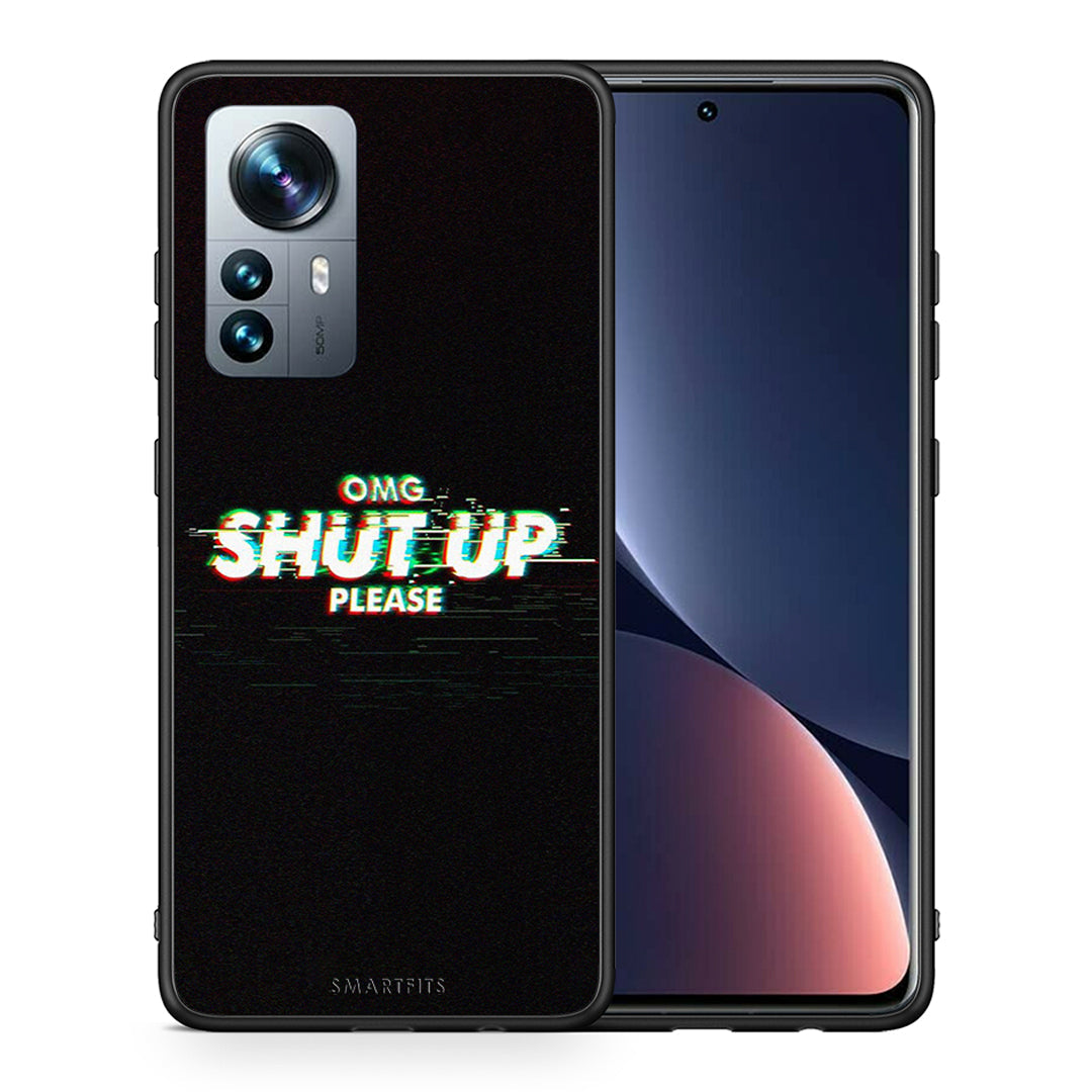 Θήκη Xiaomi 12 Pro OMG ShutUp από τη Smartfits με σχέδιο στο πίσω μέρος και μαύρο περίβλημα | Xiaomi 12 Pro OMG ShutUp case with colorful back and black bezels