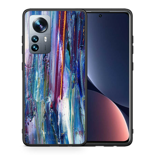 Θήκη Xiaomi 12 Pro Winter Paint από τη Smartfits με σχέδιο στο πίσω μέρος και μαύρο περίβλημα | Xiaomi 12 Pro Winter Paint case with colorful back and black bezels