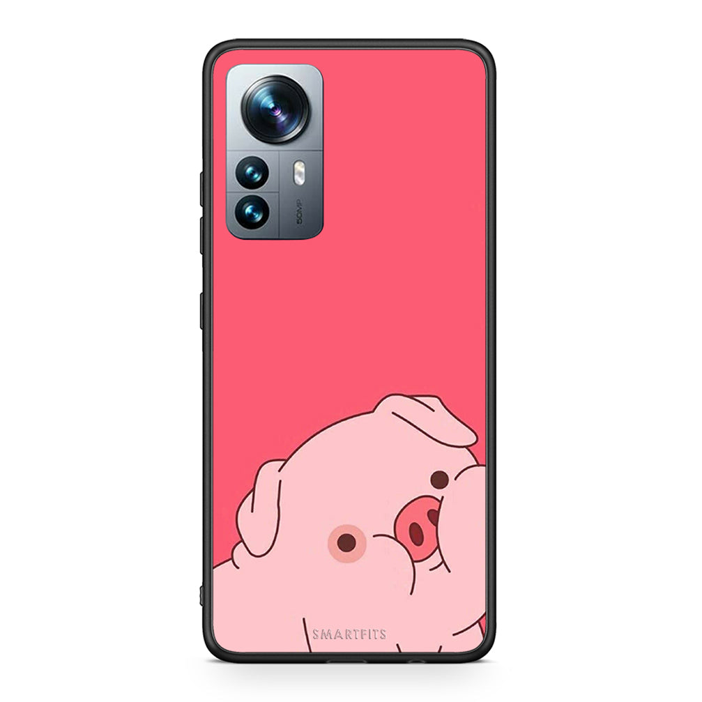 Xiaomi 12 Pro Pig Love 1 Θήκη Αγίου Βαλεντίνου από τη Smartfits με σχέδιο στο πίσω μέρος και μαύρο περίβλημα | Smartphone case with colorful back and black bezels by Smartfits