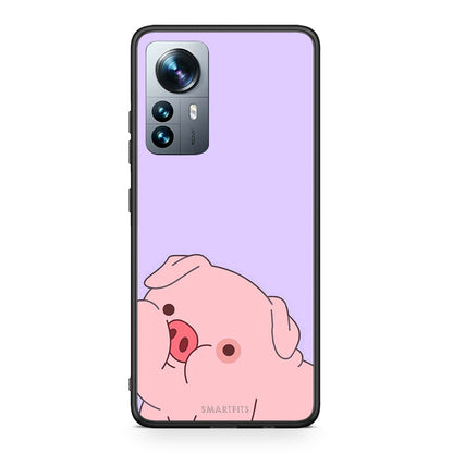 Xiaomi 12 Pro Pig Love 2 Θήκη Αγίου Βαλεντίνου από τη Smartfits με σχέδιο στο πίσω μέρος και μαύρο περίβλημα | Smartphone case with colorful back and black bezels by Smartfits