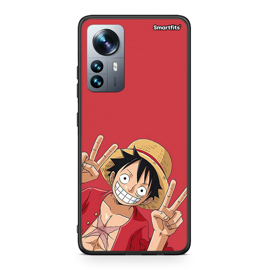 Xiaomi 12 Pro Pirate Luffy θήκη από τη Smartfits με σχέδιο στο πίσω μέρος και μαύρο περίβλημα | Smartphone case with colorful back and black bezels by Smartfits