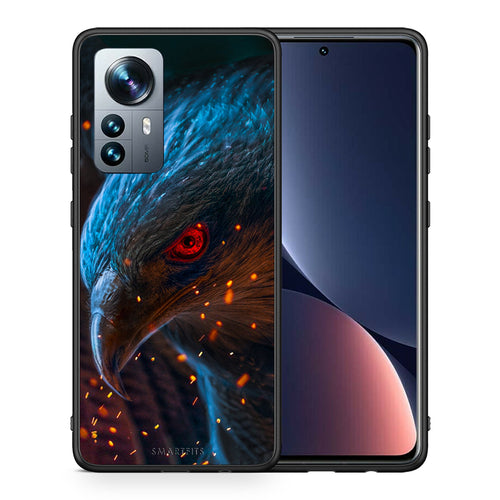 Θήκη Xiaomi 12 Pro Eagle PopArt από τη Smartfits με σχέδιο στο πίσω μέρος και μαύρο περίβλημα | Xiaomi 12 Pro Eagle PopArt case with colorful back and black bezels