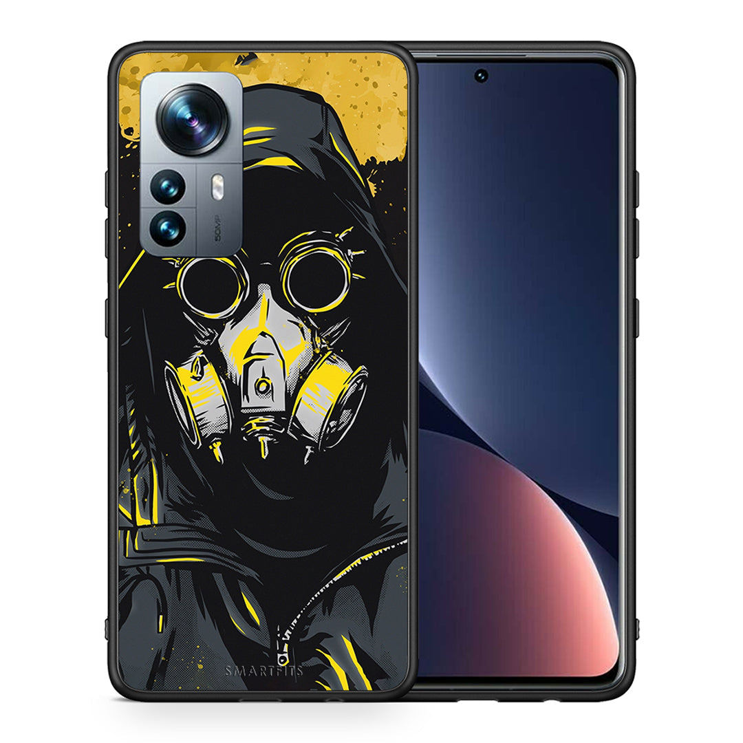 Θήκη Xiaomi 12 Pro Mask PopArt από τη Smartfits με σχέδιο στο πίσω μέρος και μαύρο περίβλημα | Xiaomi 12 Pro Mask PopArt case with colorful back and black bezels