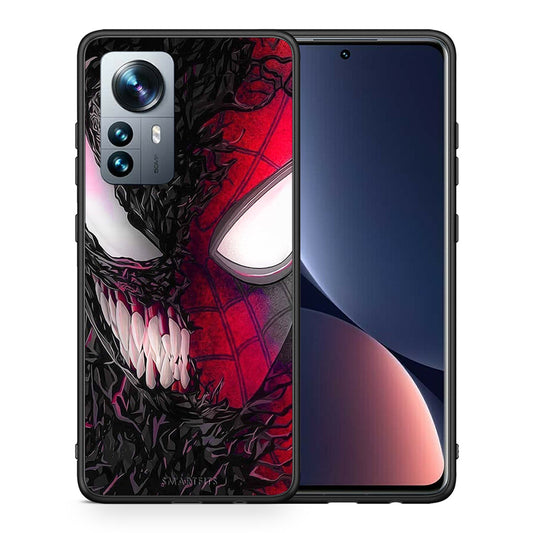 Θήκη Xiaomi 12 Pro SpiderVenom PopArt από τη Smartfits με σχέδιο στο πίσω μέρος και μαύρο περίβλημα | Xiaomi 12 Pro SpiderVenom PopArt case with colorful back and black bezels
