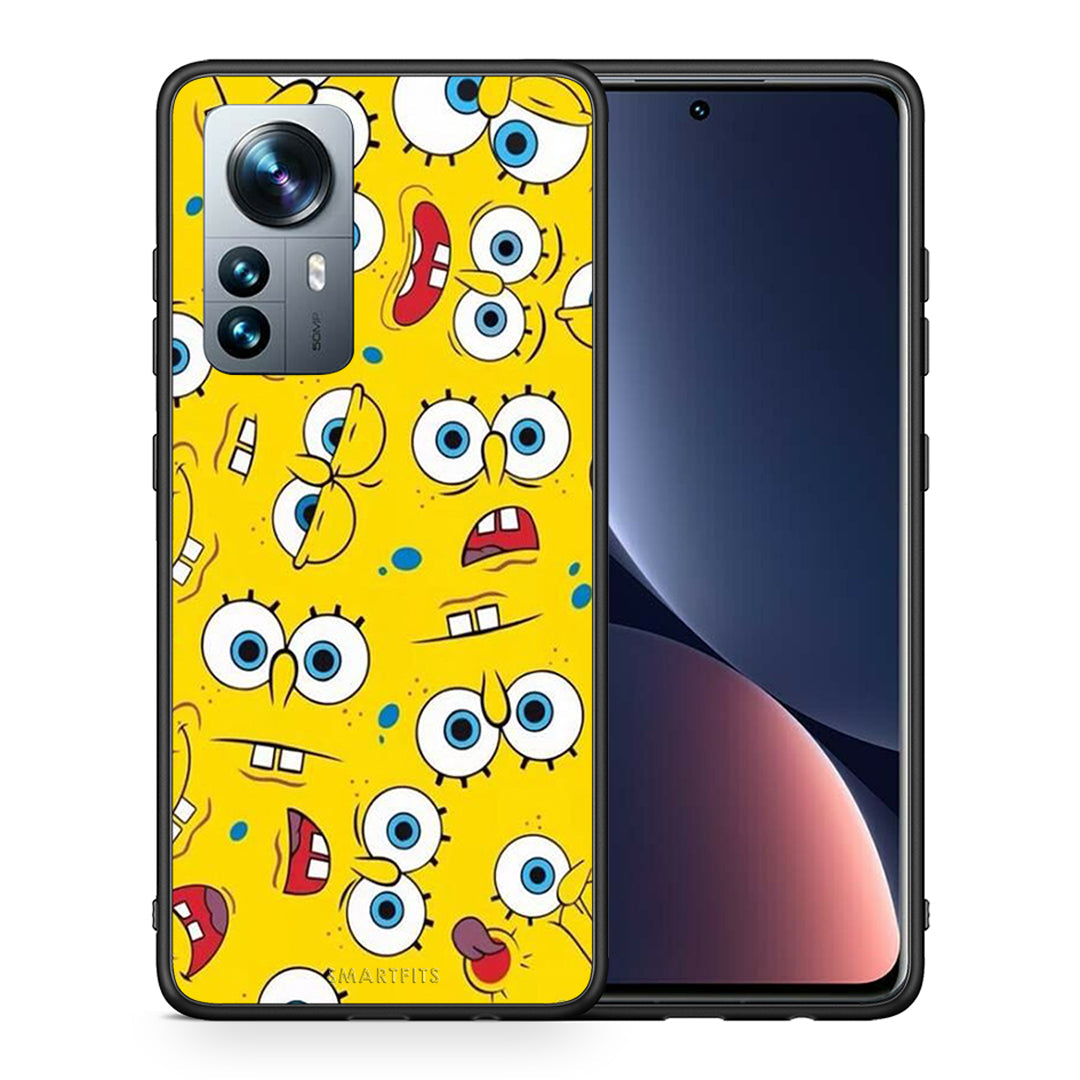 Θήκη Xiaomi 12 Pro Sponge PopArt από τη Smartfits με σχέδιο στο πίσω μέρος και μαύρο περίβλημα | Xiaomi 12 Pro Sponge PopArt case with colorful back and black bezels