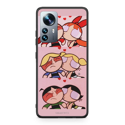Xiaomi 12 Pro Puff Love Θήκη Αγίου Βαλεντίνου από τη Smartfits με σχέδιο στο πίσω μέρος και μαύρο περίβλημα | Smartphone case with colorful back and black bezels by Smartfits