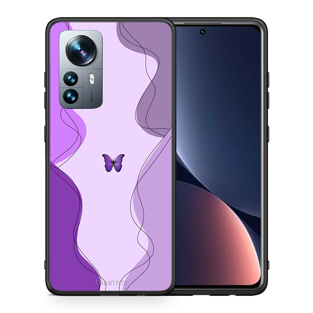 Purple Mariposa - Xiaomi 12 Pro θήκη