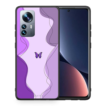 Purple Mariposa - Xiaomi 12 Pro θήκη