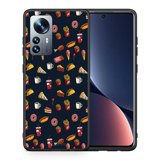 Θήκη Xiaomi 12 Pro Hungry Random από τη Smartfits με σχέδιο στο πίσω μέρος και μαύρο περίβλημα | Xiaomi 12 Pro Hungry Random case with colorful back and black bezels