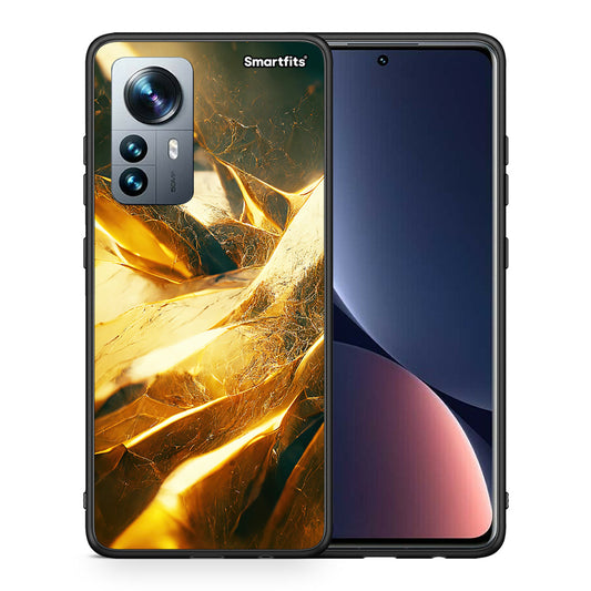 Θήκη Xiaomi 12 Pro Real Gold από τη Smartfits με σχέδιο στο πίσω μέρος και μαύρο περίβλημα | Xiaomi 12 Pro Real Gold case with colorful back and black bezels