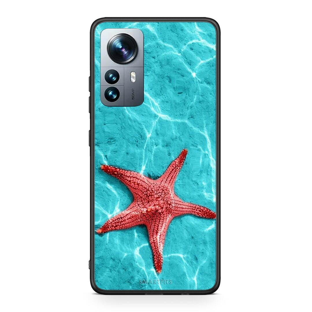 Xiaomi 12 Pro Red Starfish Θήκη από τη Smartfits με σχέδιο στο πίσω μέρος και μαύρο περίβλημα | Smartphone case with colorful back and black bezels by Smartfits