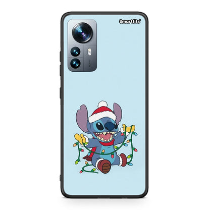 Xiaomi 12 Pro Santa Stich θήκη από τη Smartfits με σχέδιο στο πίσω μέρος και μαύρο περίβλημα | Smartphone case with colorful back and black bezels by Smartfits