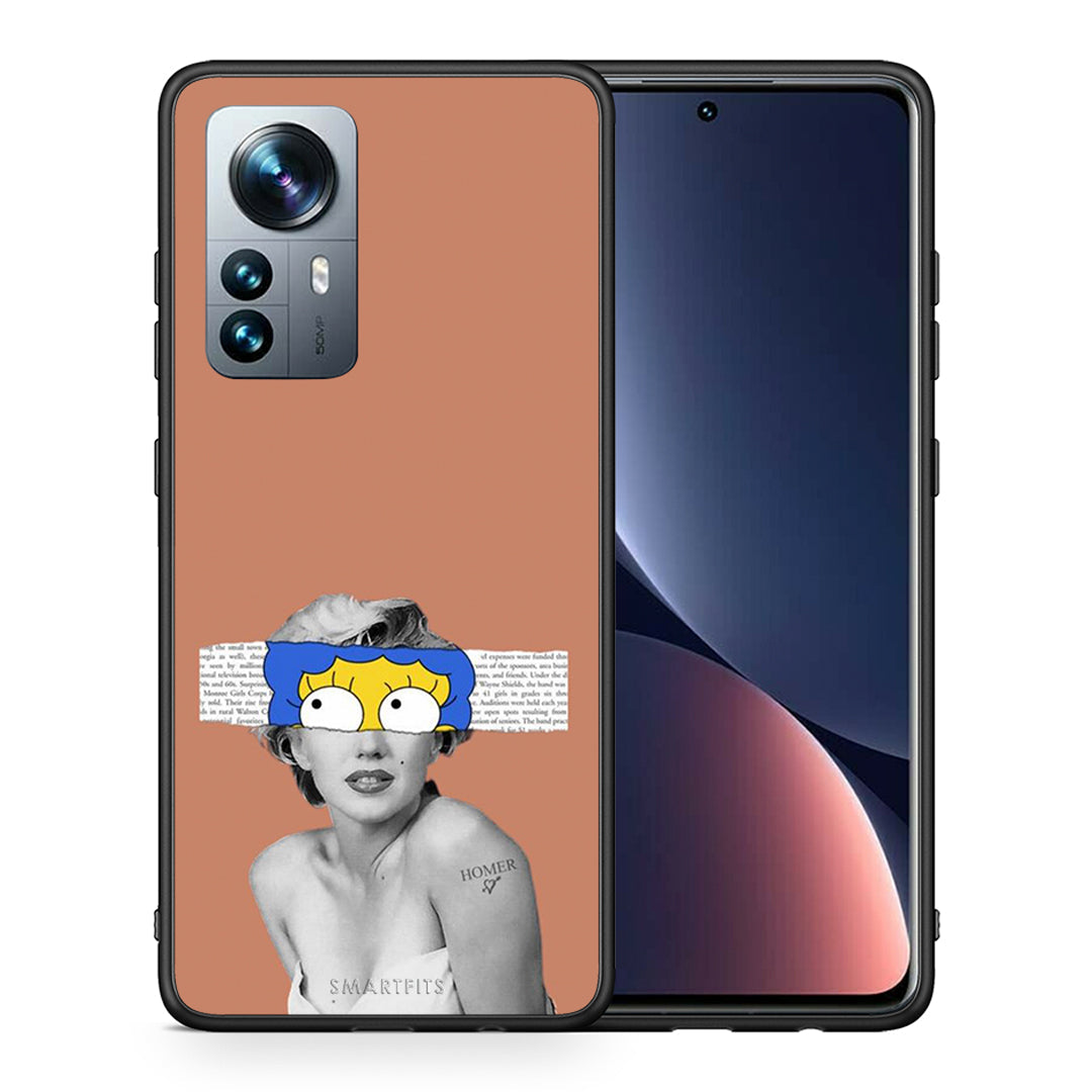 Θήκη Xiaomi 12 Pro Sim Merilyn από τη Smartfits με σχέδιο στο πίσω μέρος και μαύρο περίβλημα | Xiaomi 12 Pro Sim Merilyn case with colorful back and black bezels