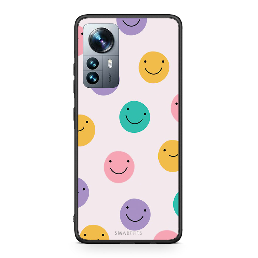 Xiaomi 12 Pro Smiley Faces θήκη από τη Smartfits με σχέδιο στο πίσω μέρος και μαύρο περίβλημα | Smartphone case with colorful back and black bezels by Smartfits