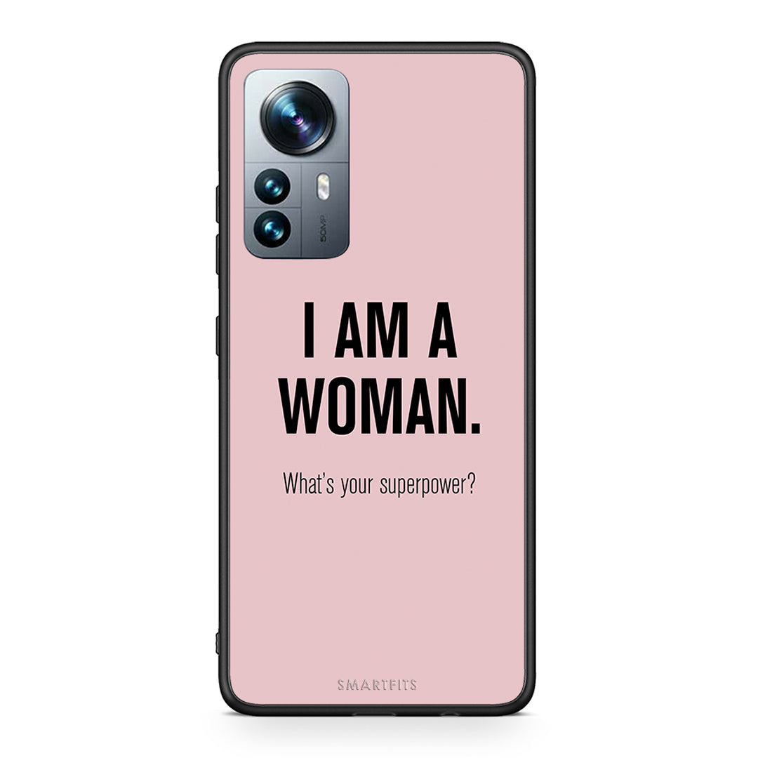 Xiaomi 12 Pro Superpower Woman θήκη από τη Smartfits με σχέδιο στο πίσω μέρος και μαύρο περίβλημα | Smartphone case with colorful back and black bezels by Smartfits