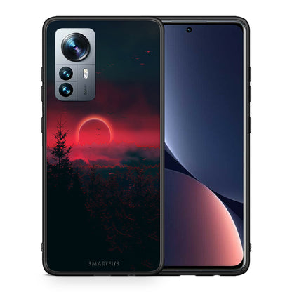 Θήκη Xiaomi 12 Pro Sunset Tropic από τη Smartfits με σχέδιο στο πίσω μέρος και μαύρο περίβλημα | Xiaomi 12 Pro Sunset Tropic case with colorful back and black bezels