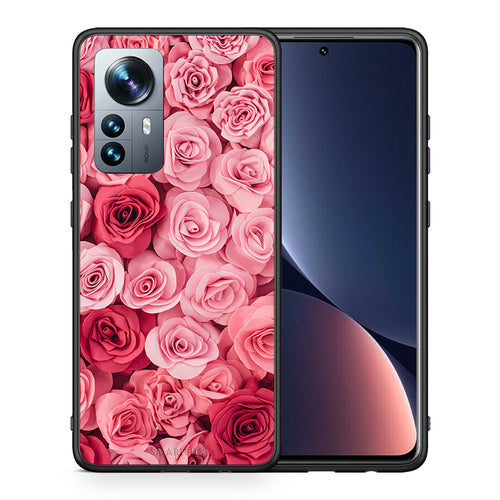 Θήκη Xiaomi 12 Pro RoseGarden Valentine από τη Smartfits με σχέδιο στο πίσω μέρος και μαύρο περίβλημα | Xiaomi 12 Pro RoseGarden Valentine case with colorful back and black bezels