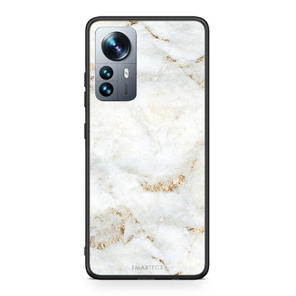 Xiaomi 12 Pro White Gold Marble θήκη από τη Smartfits με σχέδιο στο πίσω μέρος και μαύρο περίβλημα | Smartphone case with colorful back and black bezels by Smartfits