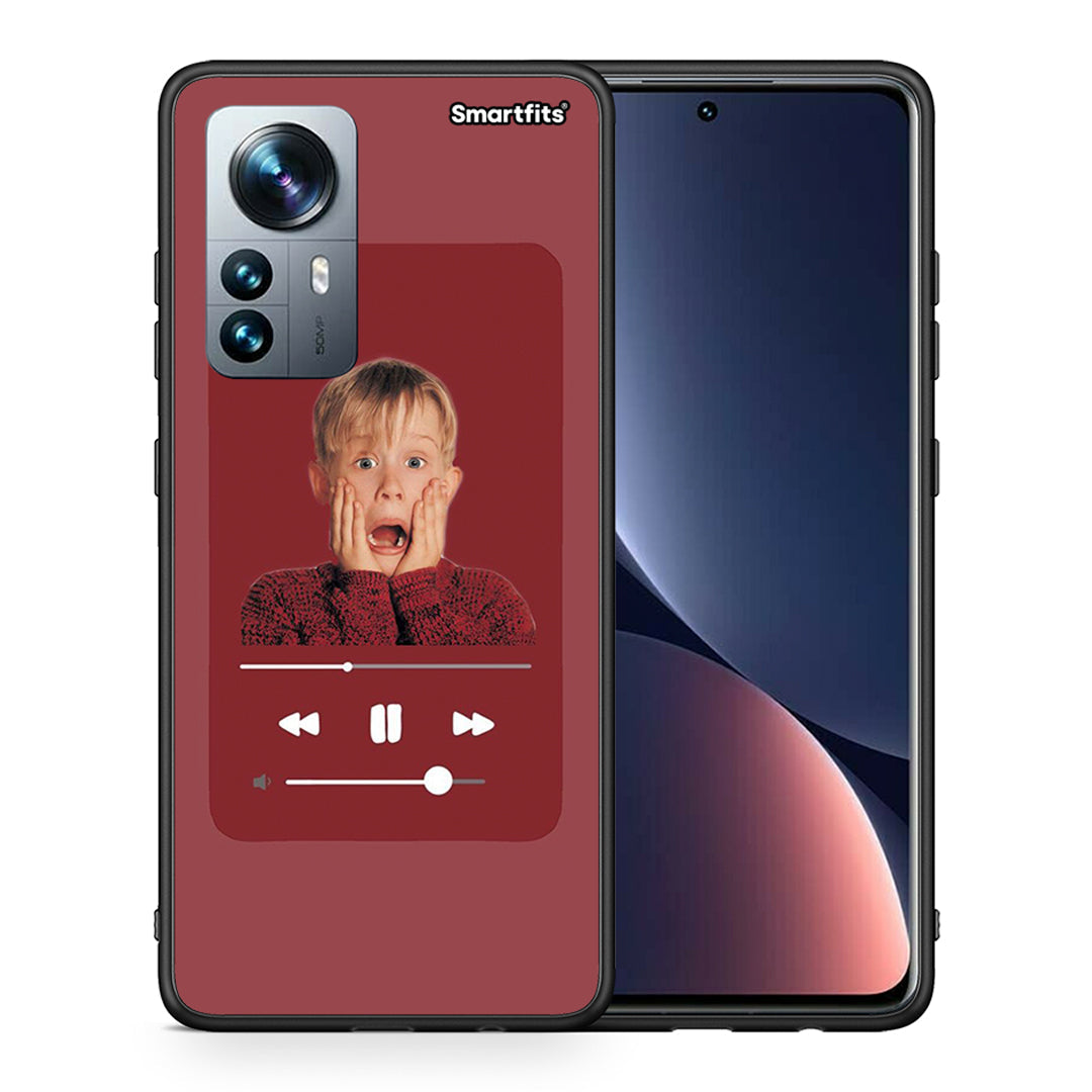 Θήκη Xiaomi 12 Pro Xmas Alone Music από τη Smartfits με σχέδιο στο πίσω μέρος και μαύρο περίβλημα | Xiaomi 12 Pro Xmas Alone Music case with colorful back and black bezels