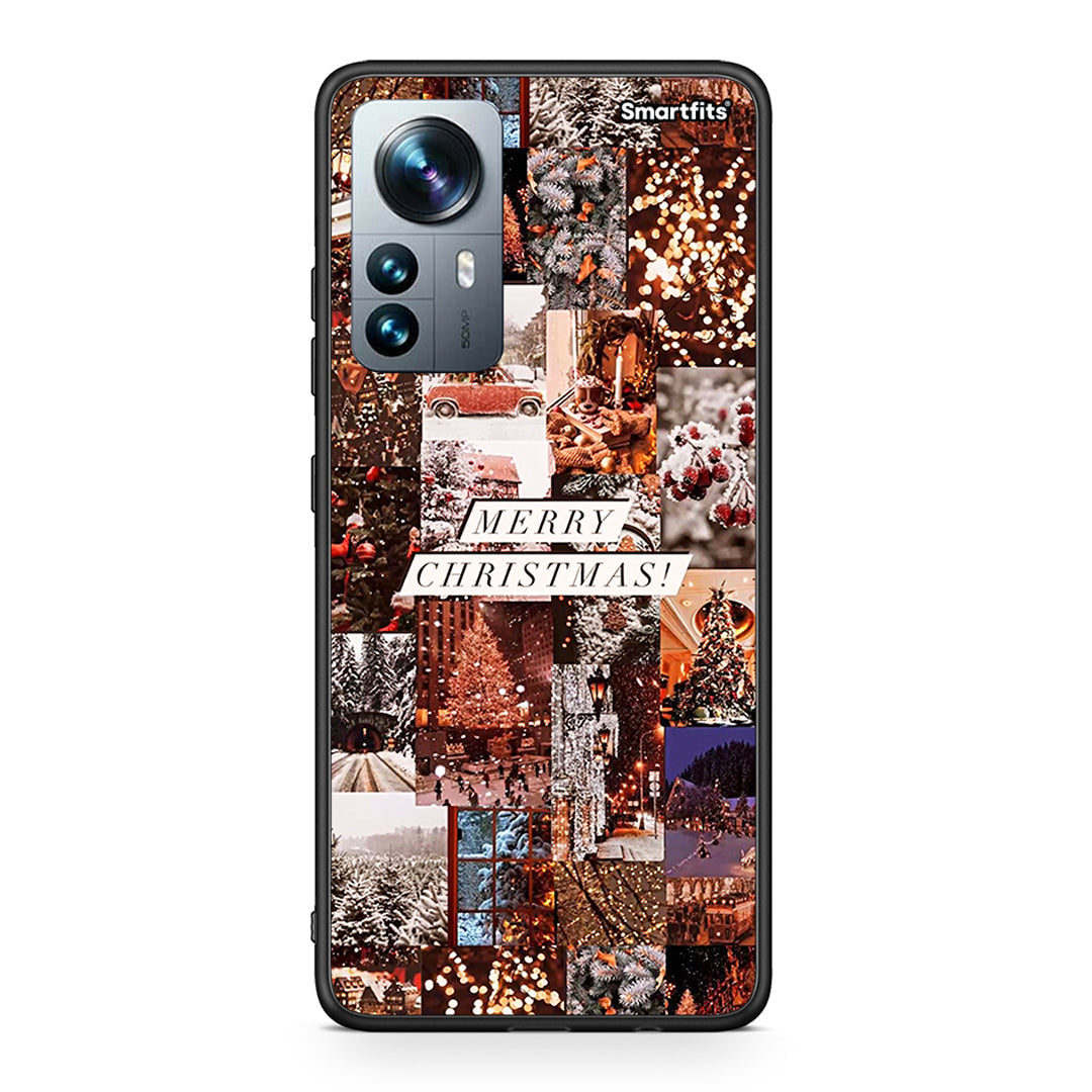 Xiaomi 12 Pro Xmas Collage θήκη από τη Smartfits με σχέδιο στο πίσω μέρος και μαύρο περίβλημα | Smartphone case with colorful back and black bezels by Smartfits