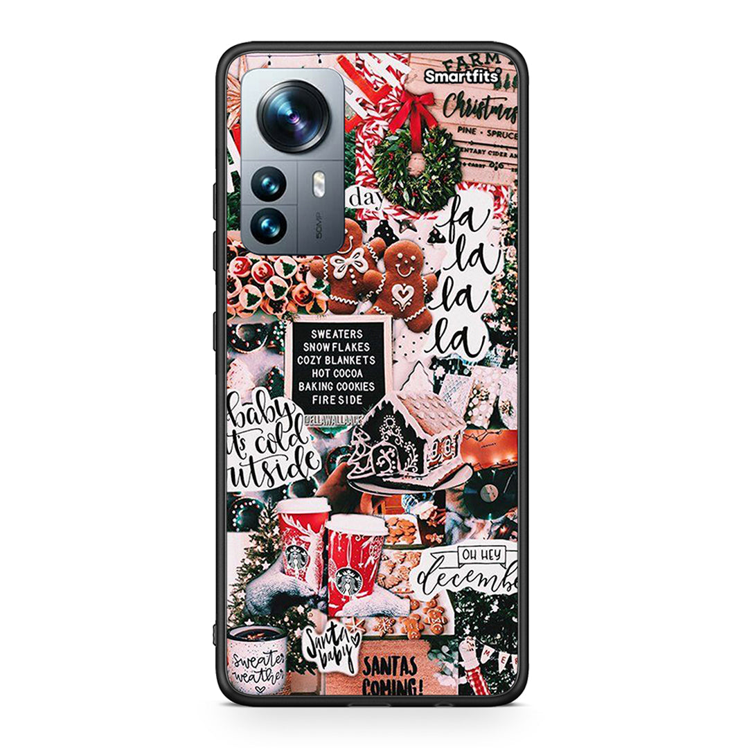 Xiaomi 12 Pro Xmas Habbits θήκη από τη Smartfits με σχέδιο στο πίσω μέρος και μαύρο περίβλημα | Smartphone case with colorful back and black bezels by Smartfits