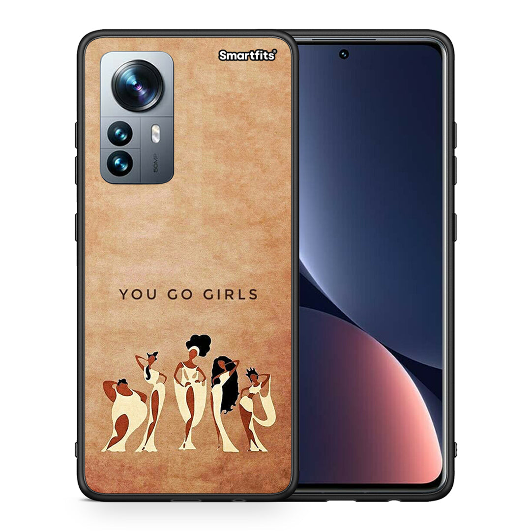 Θήκη Xiaomi 12 Pro You Go Girl από τη Smartfits με σχέδιο στο πίσω μέρος και μαύρο περίβλημα | Xiaomi 12 Pro You Go Girl case with colorful back and black bezels