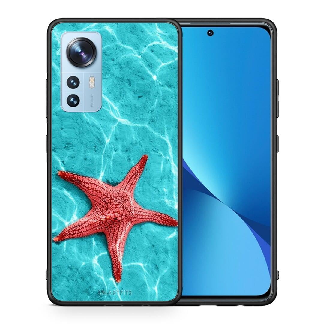 Θήκη Xiaomi 12 / 12X 5G Red Starfish από τη Smartfits με σχέδιο στο πίσω μέρος και μαύρο περίβλημα | Xiaomi 12 / 12X 5G Red Starfish case with colorful back and black bezels
