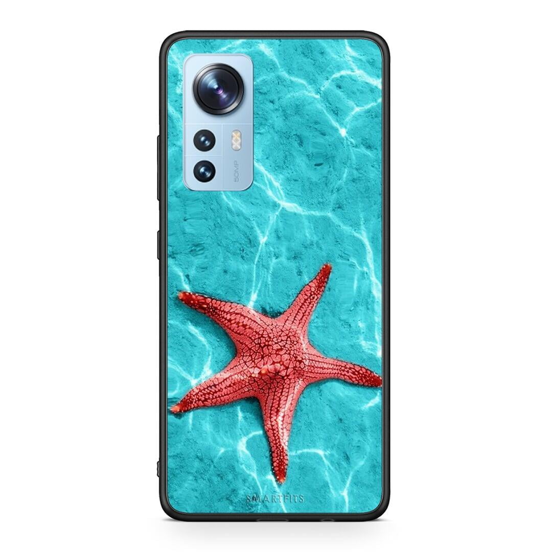 Xiaomi 12 / 12X 5G Red Starfish Θήκη από τη Smartfits με σχέδιο στο πίσω μέρος και μαύρο περίβλημα | Smartphone case with colorful back and black bezels by Smartfits