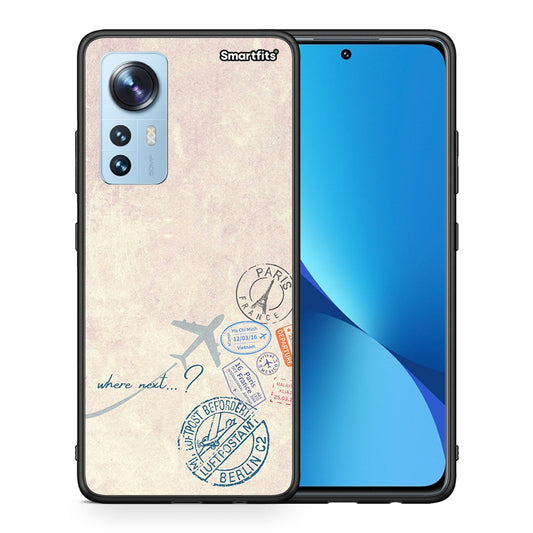 Θήκη Xiaomi 12 / 12X 5G Where Next από τη Smartfits με σχέδιο στο πίσω μέρος και μαύρο περίβλημα | Xiaomi 12 / 12X 5G Where Next case with colorful back and black bezels